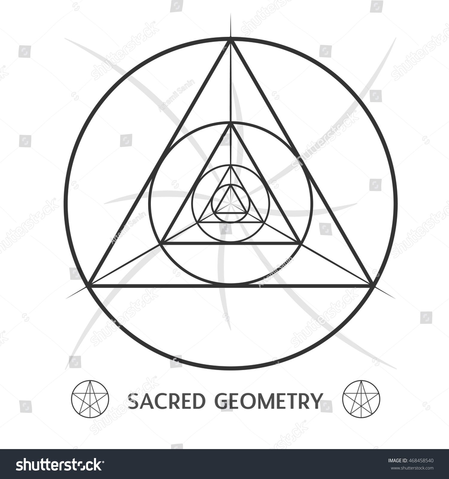 Sacred Geometry Symmetric Symbol Stock Vector Stock Vector 468458540 ...