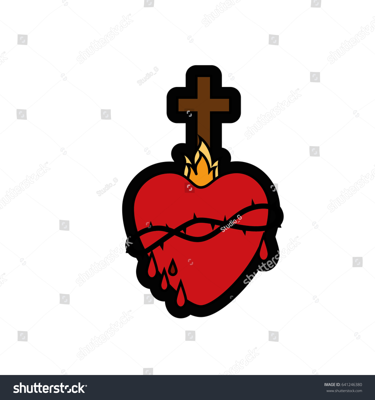 Sacred Heart Icon Stock Vector (Royalty Free) 641246380