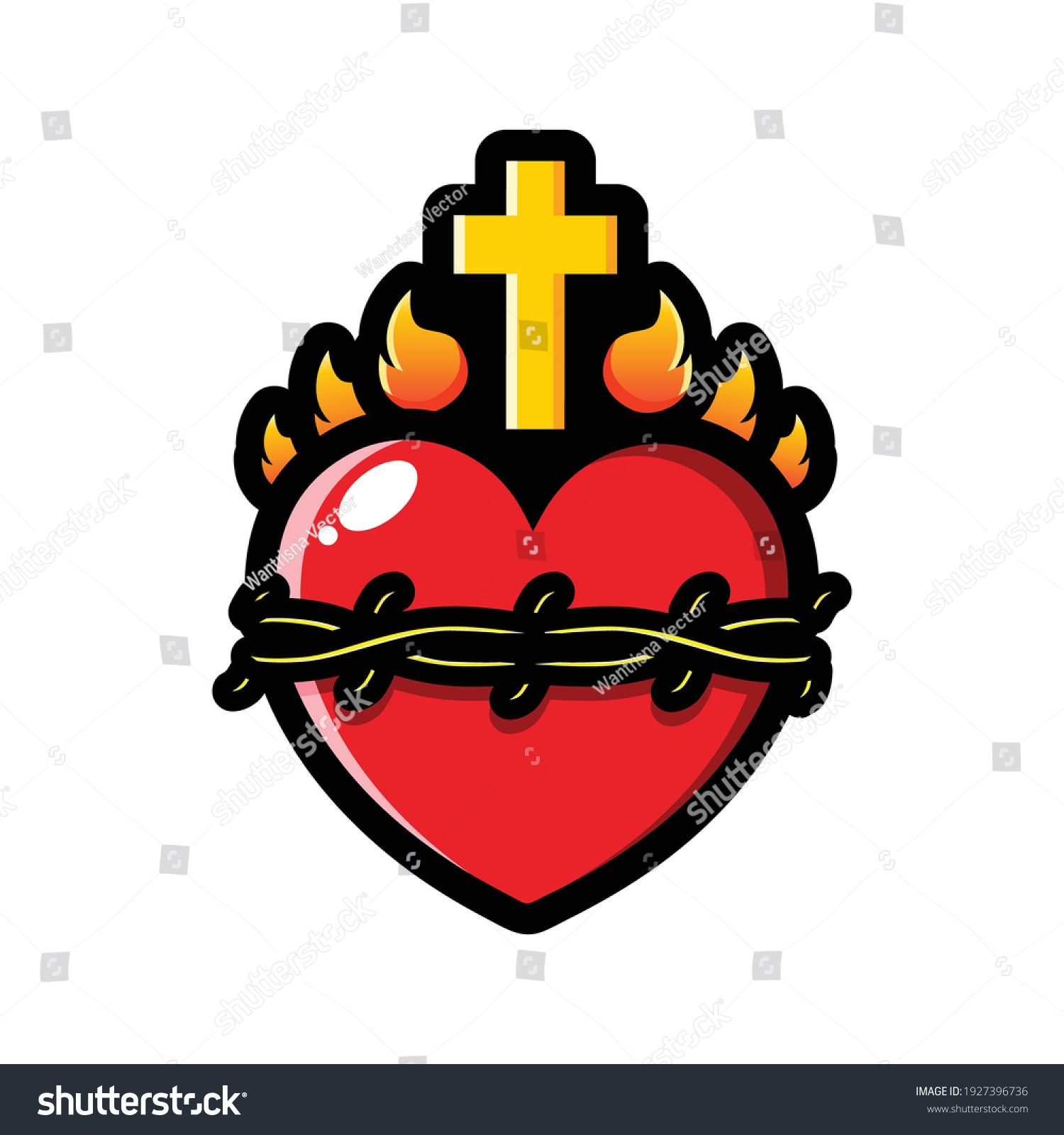 sacred-heart-jesus-christ-stock-vector-royalty-free-1927396736
