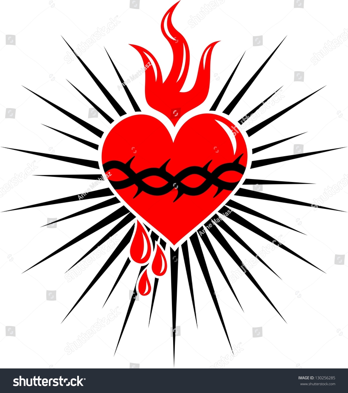 Sacred Heart Of Jesus - Rays - Vector Image - 130256285 : Shutterstock
