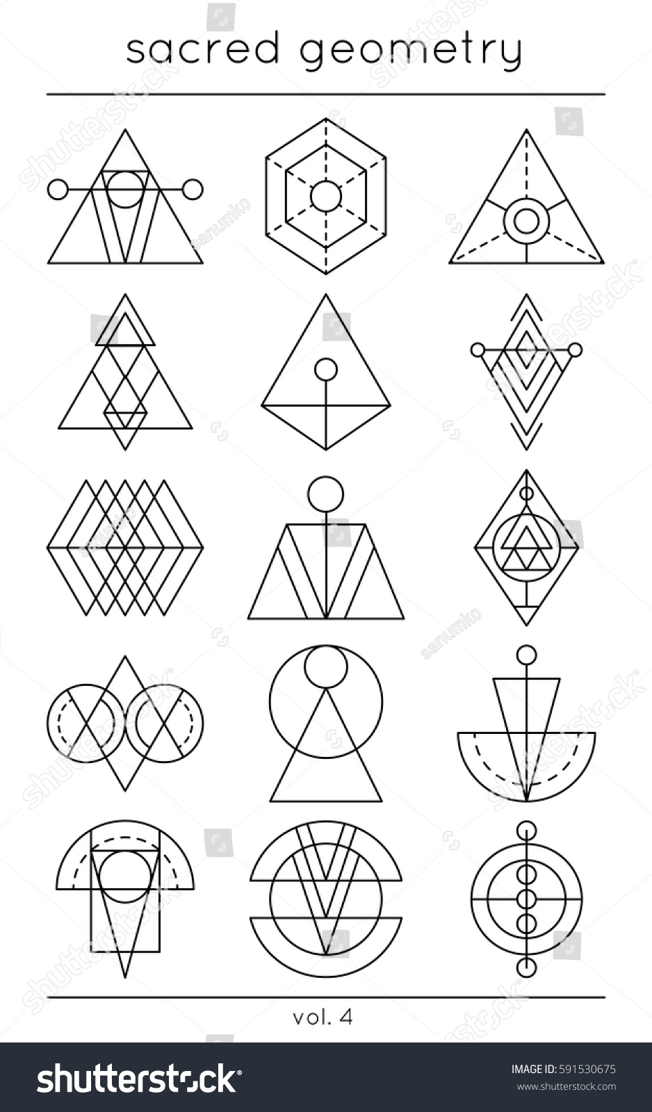 Sacred Symbols Vector Cosmic Decoration Elements Stock Vector (Royalty ...