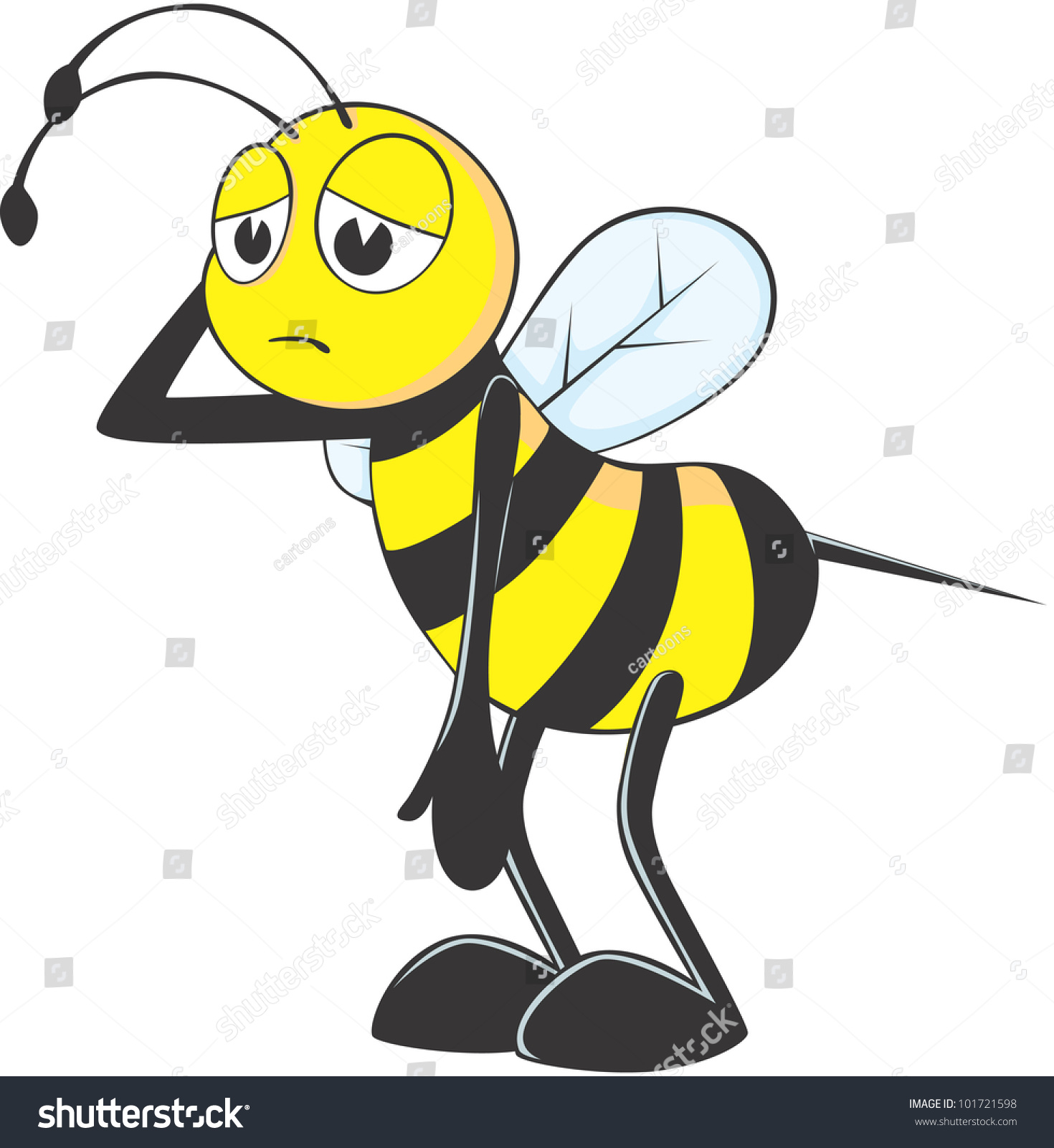 Sad Bee Stock Vector Shutterstock