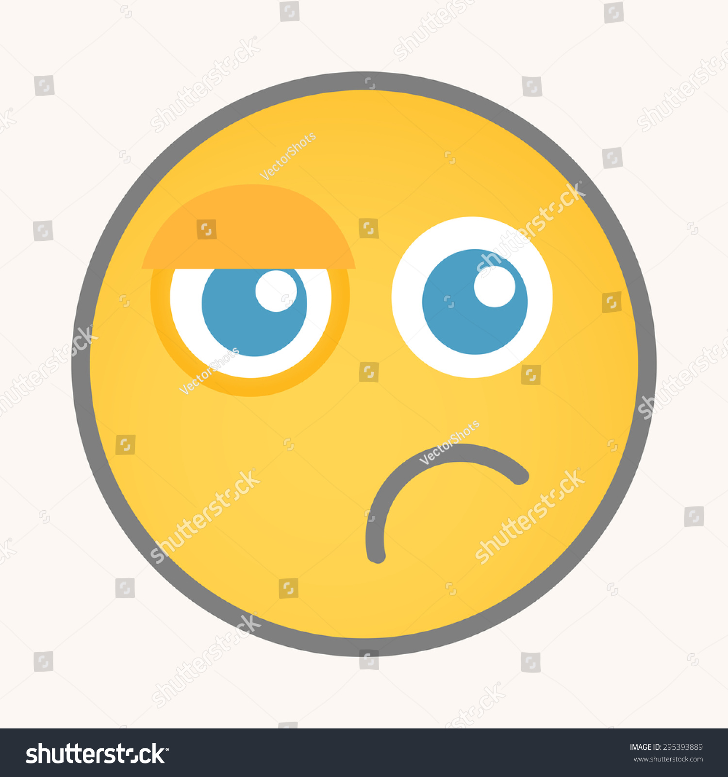 Sad Cartoon Smiley Vector Face Stock Vector (Royalty Free) 295393889 ...