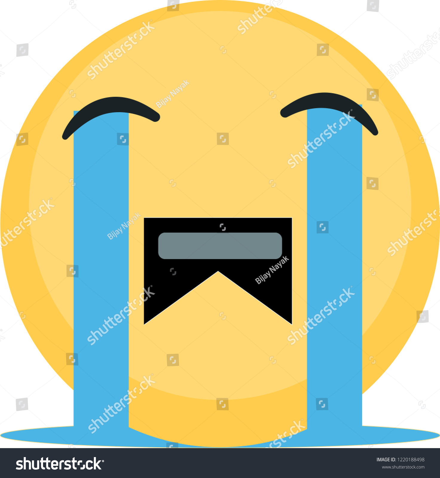 Sad Crying Face Emoji Stock Vector (Royalty Free) 1220188498 | Shutterstock