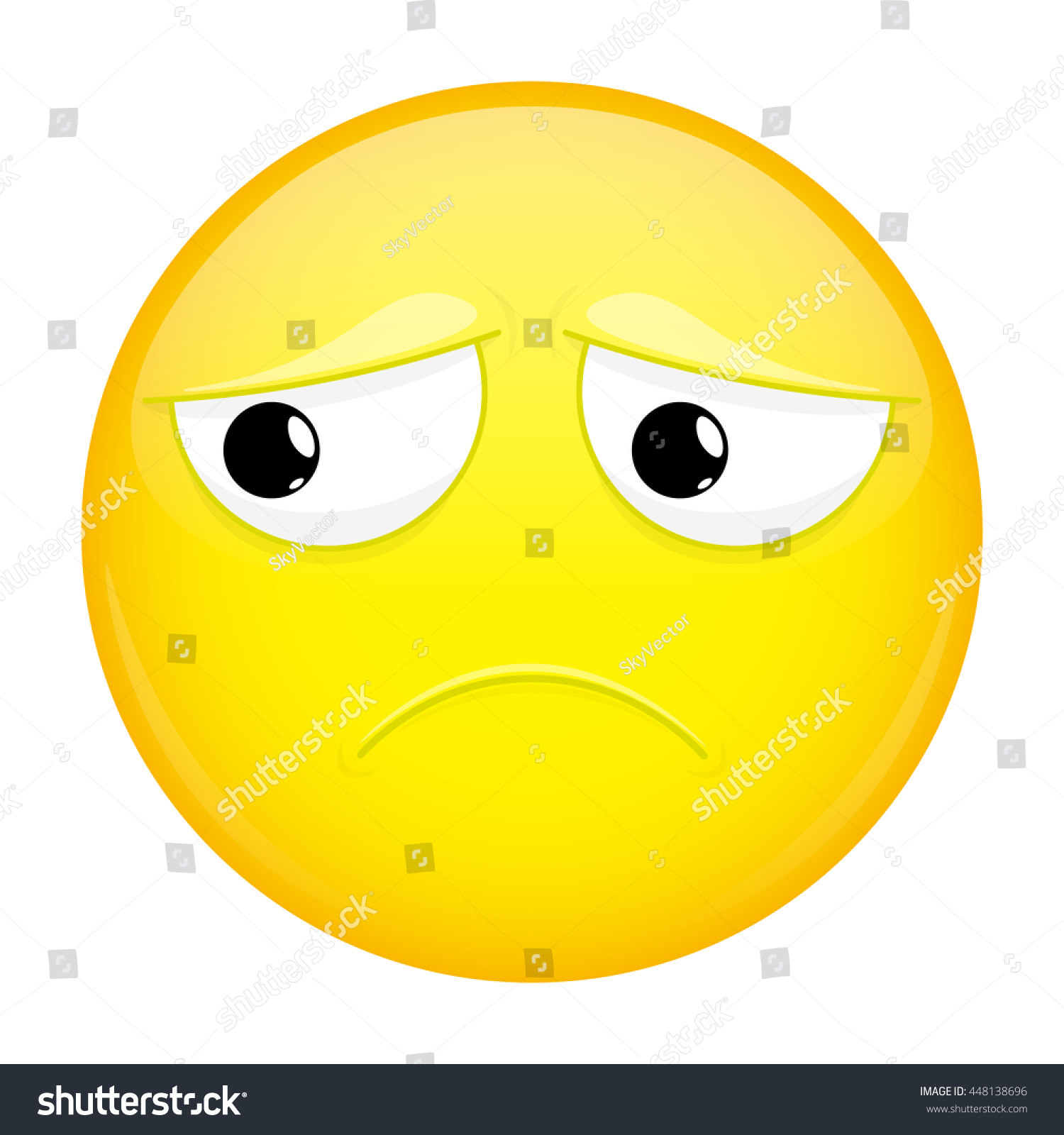 Sad Emoji Bad Emotion Hurt Emoticon Vector Illustration Smile Icon