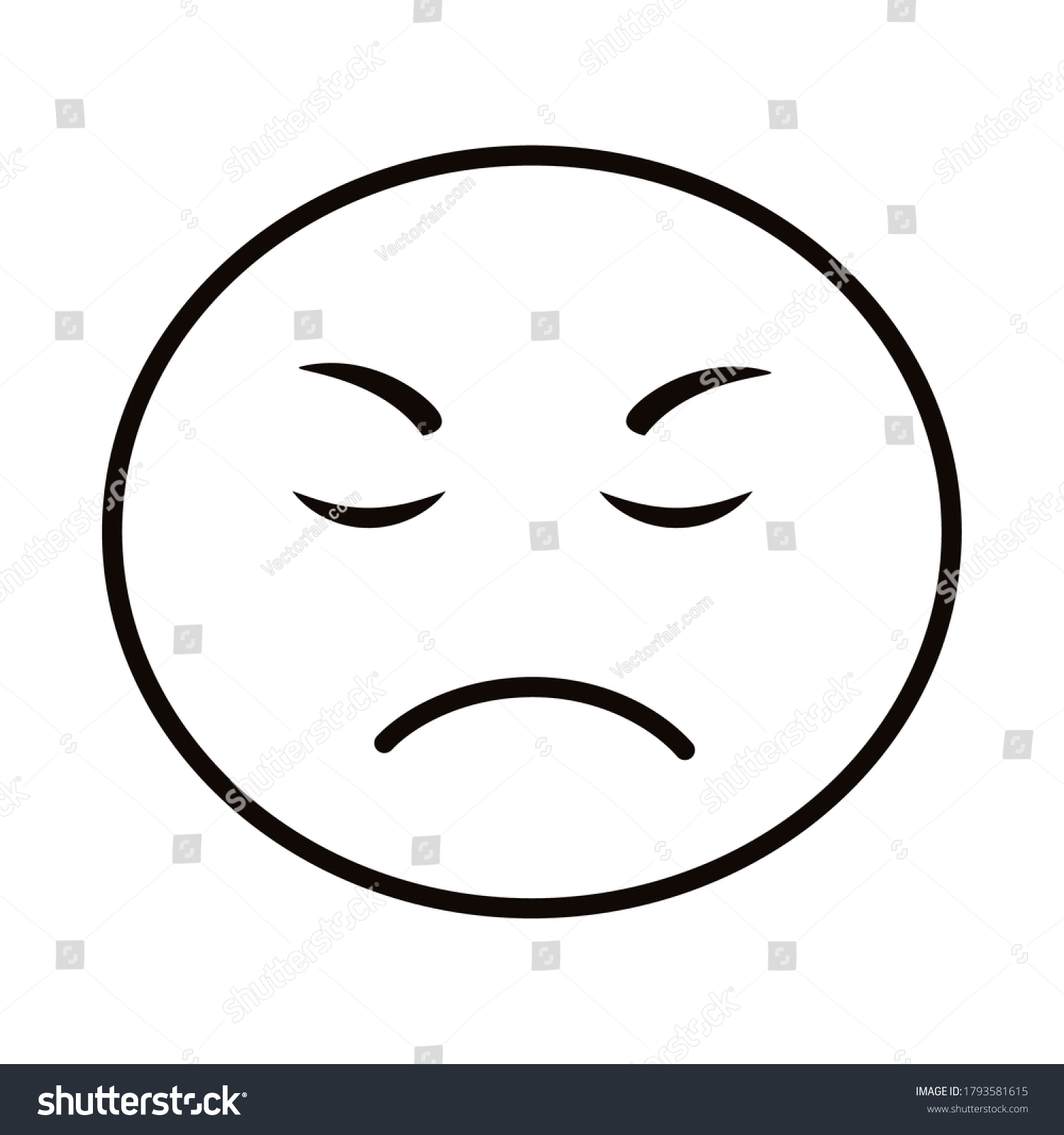 Sad Emoji Face Classic Line Style Stock Vector Royalty Free 1793581615 Shutterstock 2316