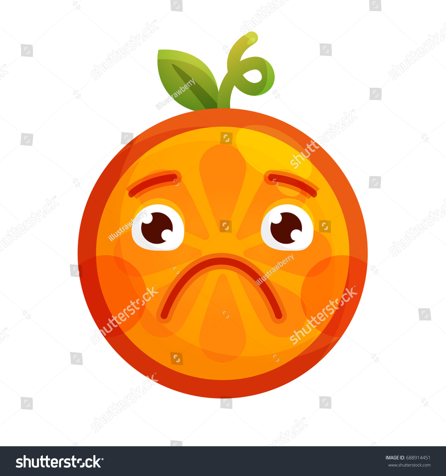 Sad Emoji Sad Despondent Orange Fruit Stock Vector (Royalty Free ...