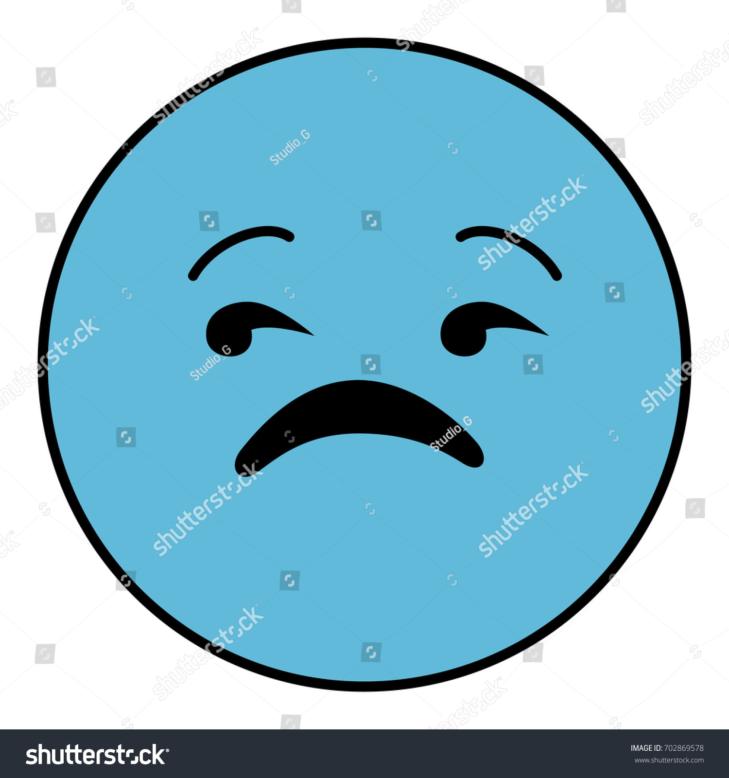 Sad Emoticon Face Character Icon Stock Vector Royalty Free 702869578 Shutterstock 4379