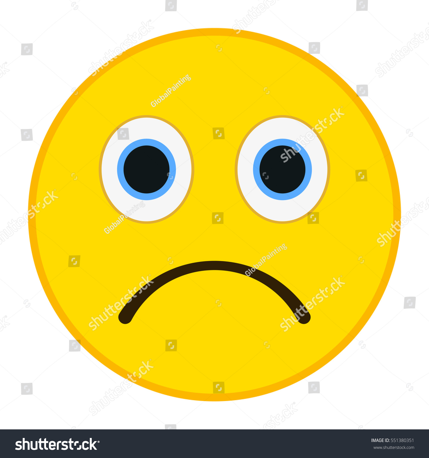 Sad Emoticon Trendy Flat Style Sorrowful Stock Vector 551380351 ...