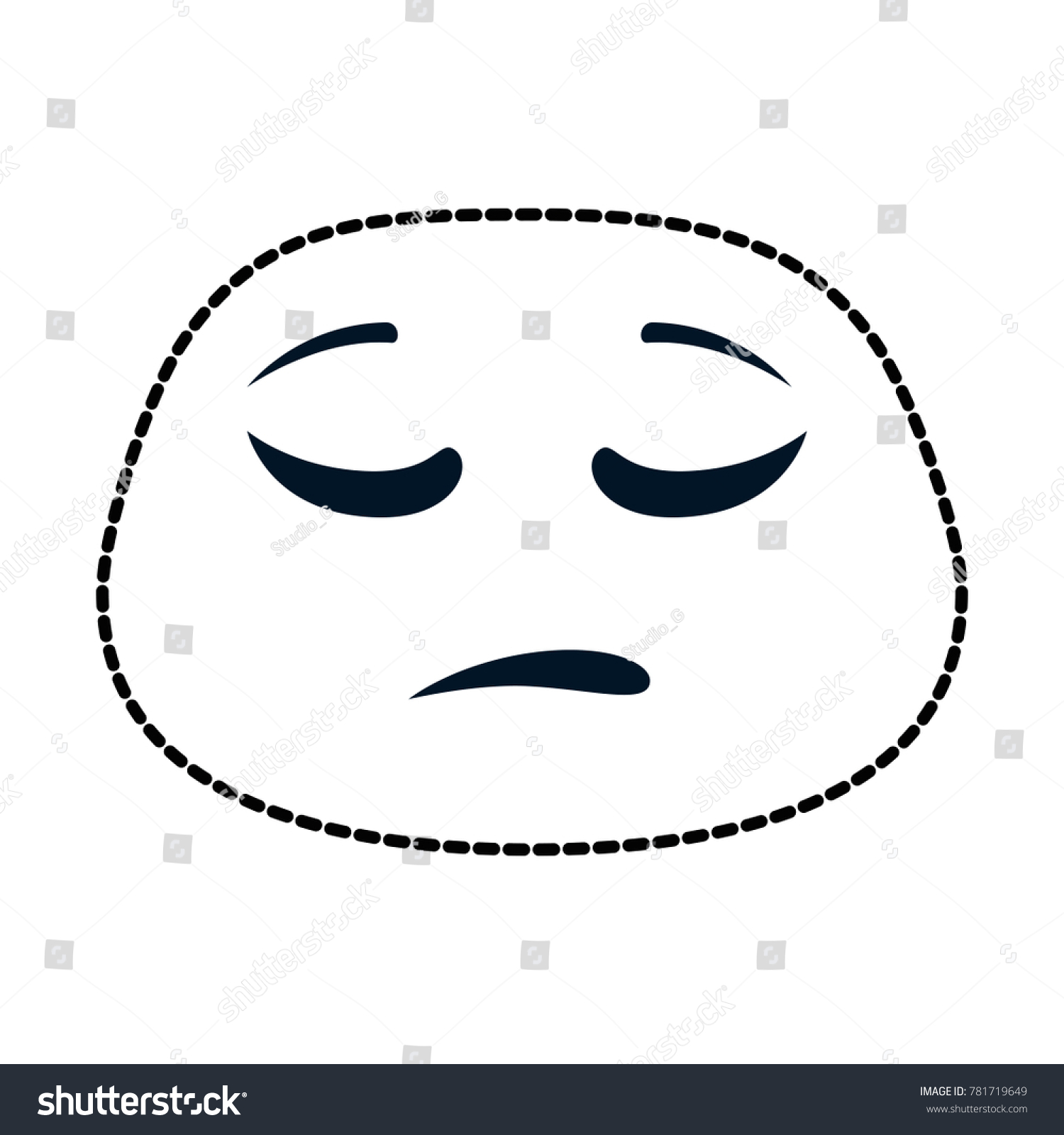 Sad Face Emoji Character Stock Vector (Royalty Free) 781719649