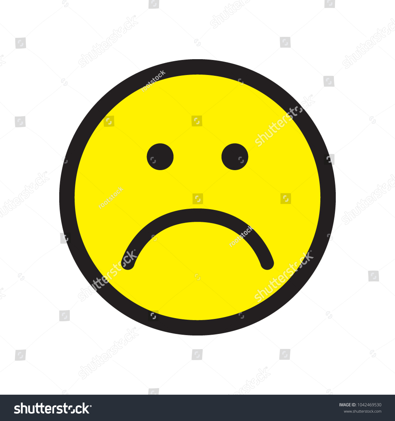 Sad Face Icon Unhappy Face Symbol Stock Vector (Royalty Free ...