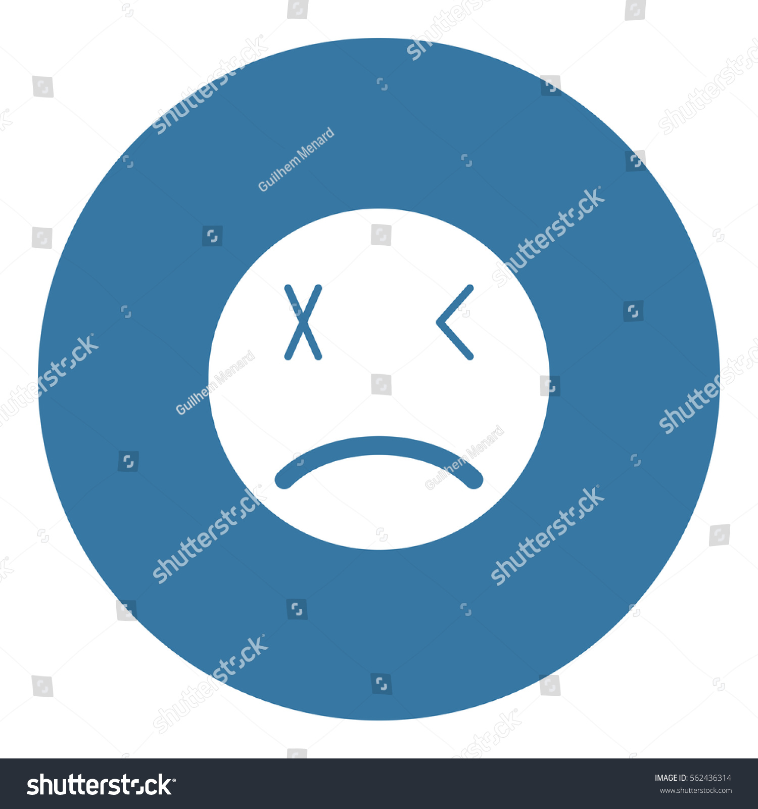 Sad Icon Flat Design Glyph Style Stock Vector (Royalty Free) 562436314