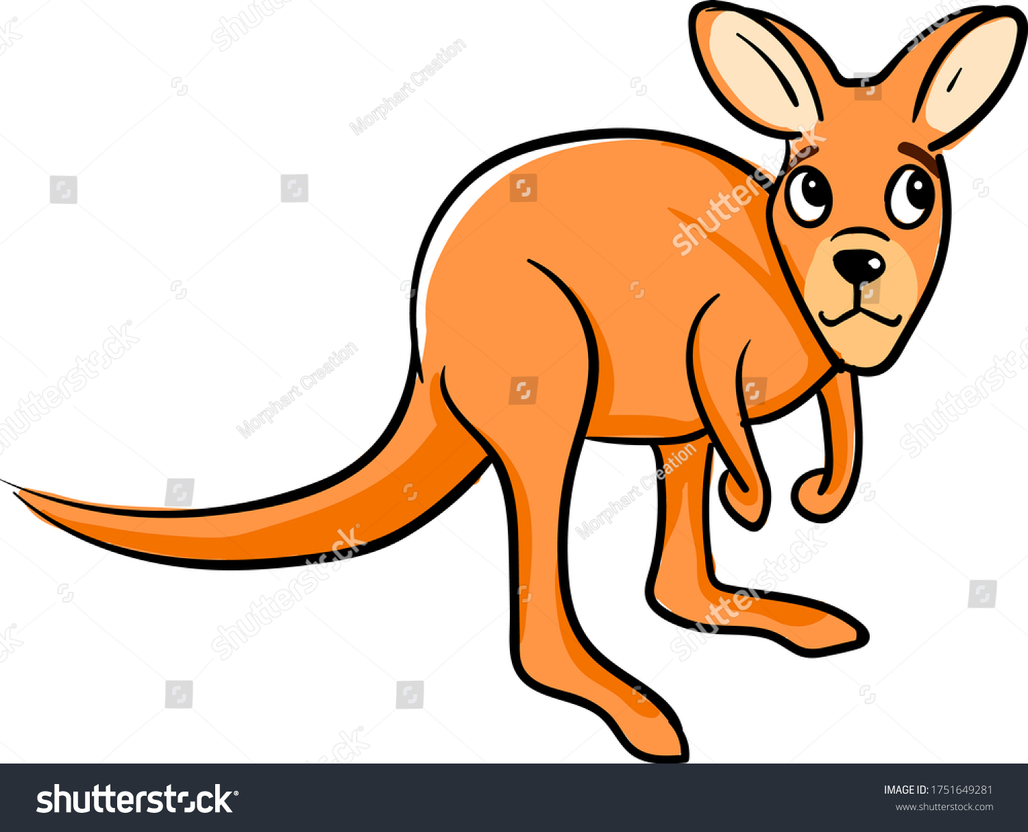 Sad Kangaroo Illustration Vector On White Stock Vector (Royalty Free ...