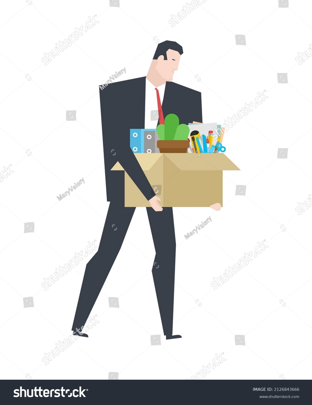 Sad Man Dismissal Box Ageism Age Stock Vector (royalty Free) 2126843666