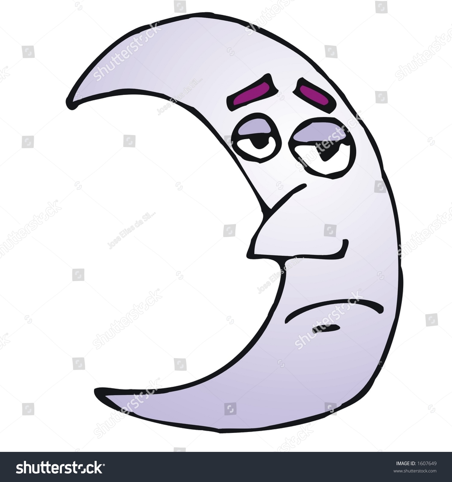 Sad Moon Stock Vector Illustration 1607649 : Shutterstock