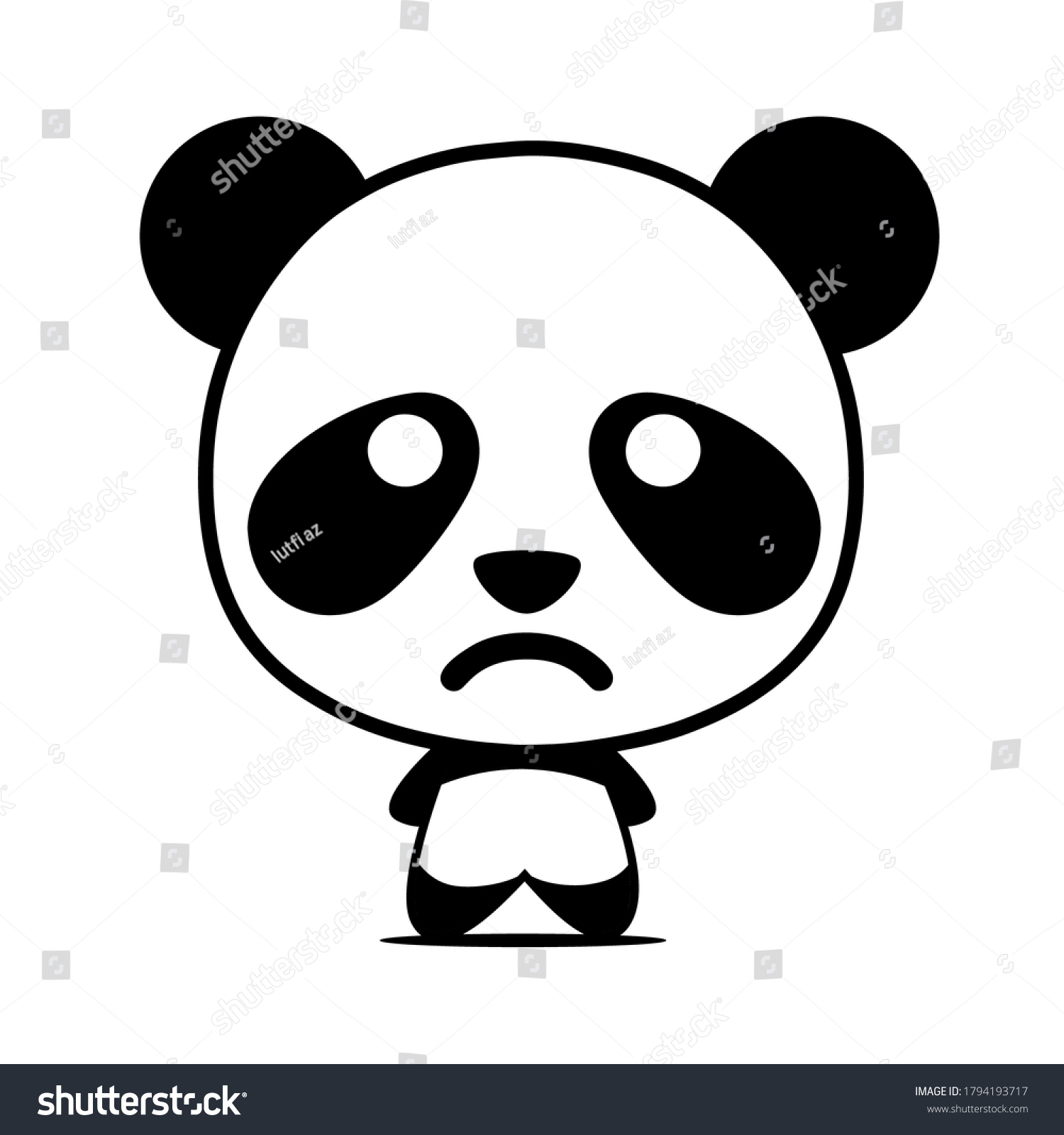 Sad Panda Character Vector Design Best Stock Vector (Royalty Free ...