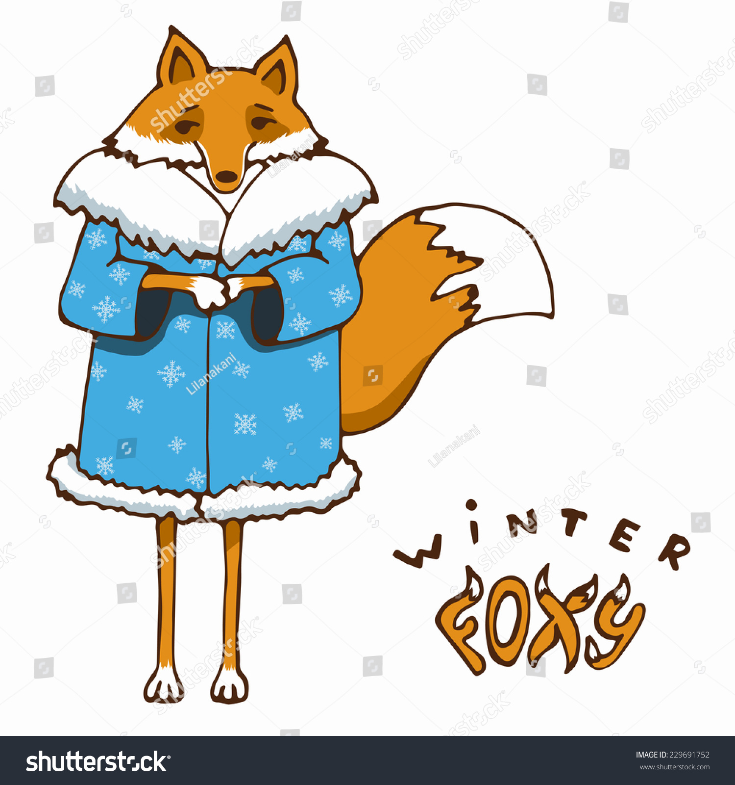 Sad Red Foxy Fur Coat Eps8 のベクター画像素材 ロイヤリティフリー