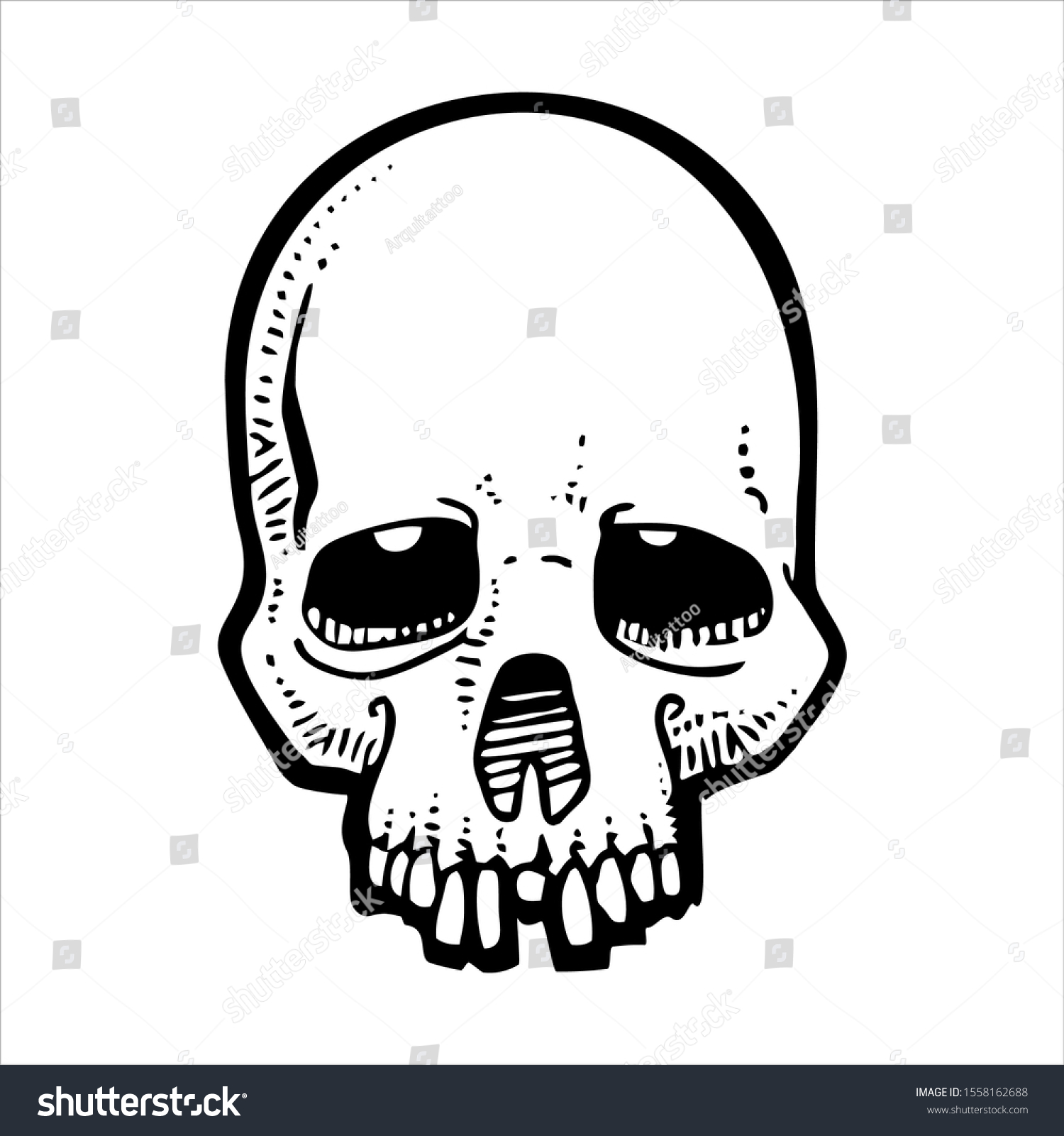 Sad Skull Begging Eyes Stock Vector (Royalty Free) 1558162688 ...