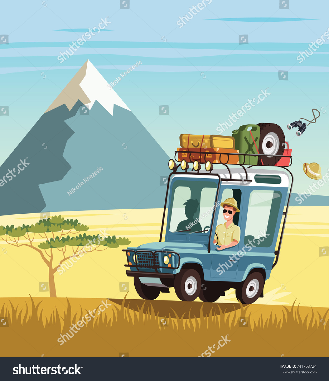 safari truck drawing