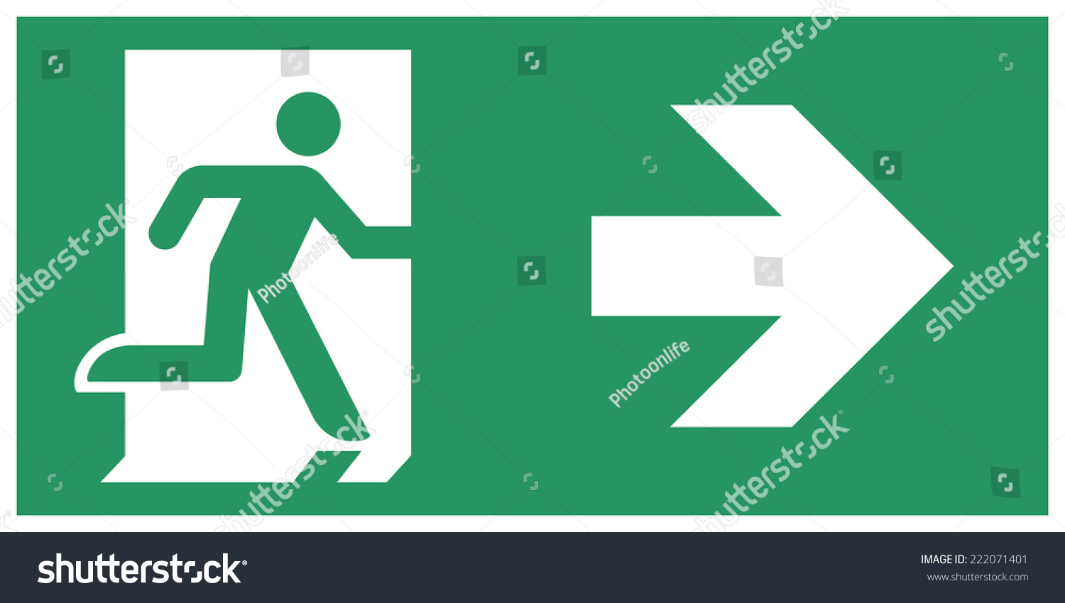 Safe Condition Sign,Emergency Exit Direction Stock Vector 222071401 ...