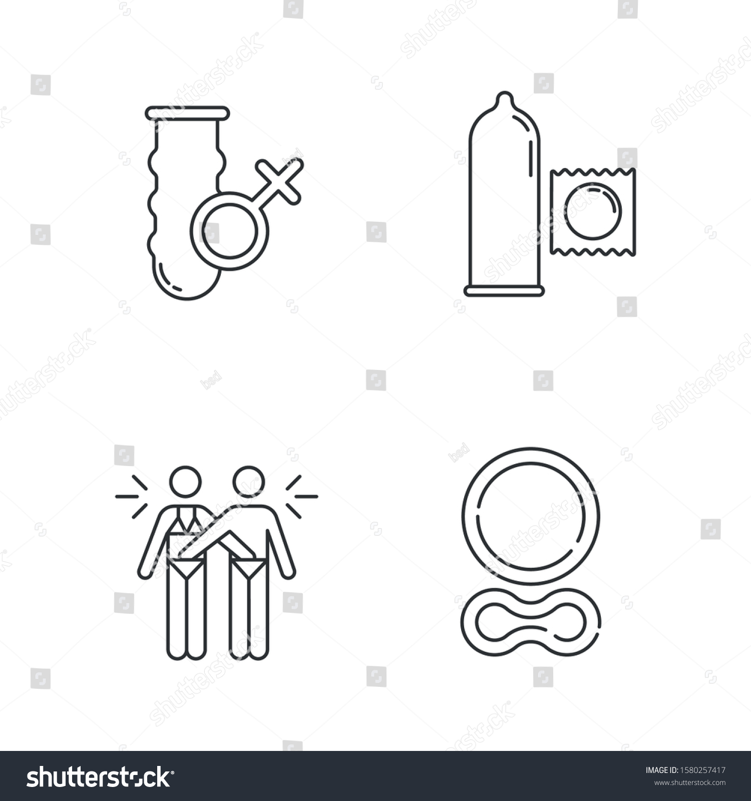 Safe Sex Linear Icons Set Female Stock Vector Royalty Free 1580257417 1467