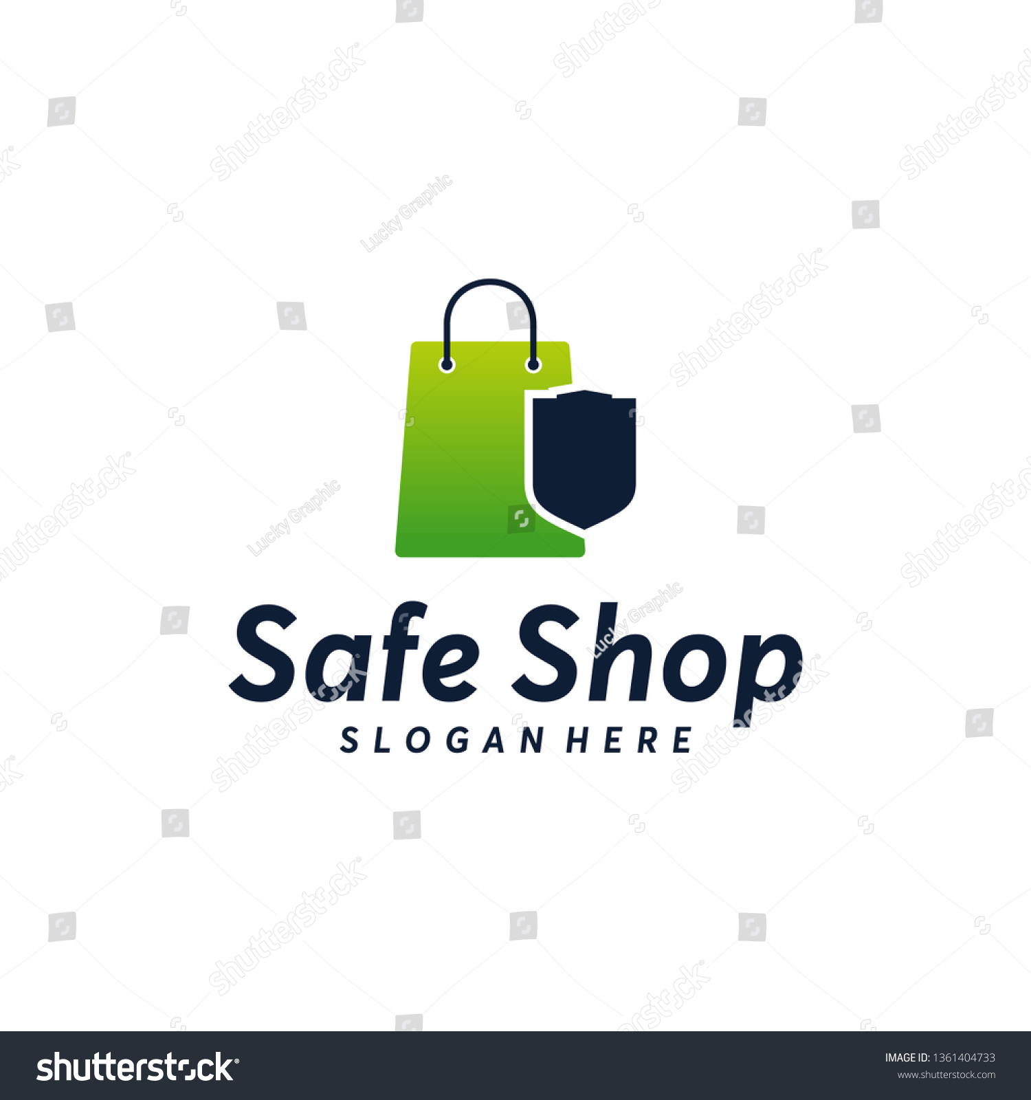 Safe Shop Logo Designs Concept Vector Stock Vector Royalty Free