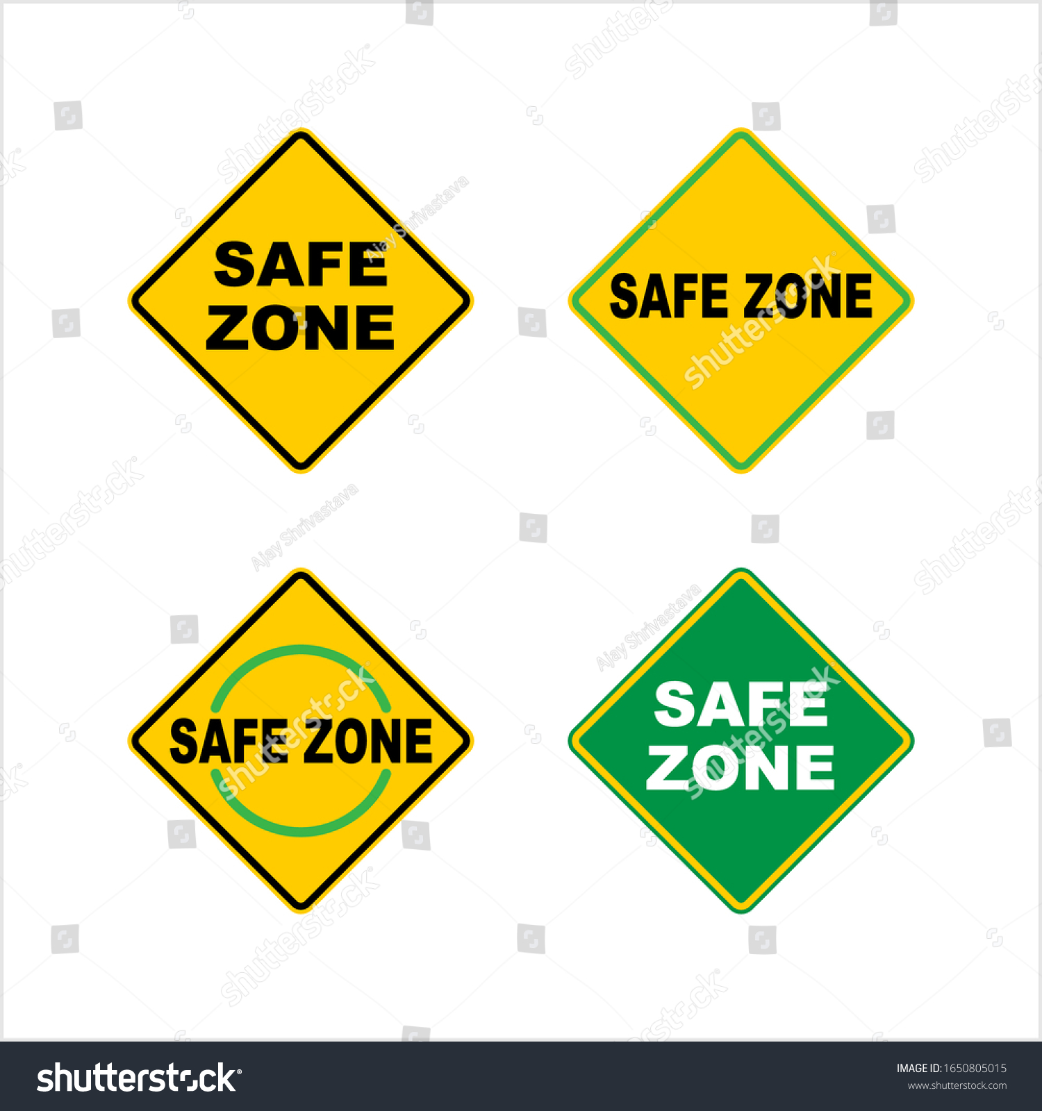 Safe Zone Sign Safe Area Sign Stock Vector (Royalty Free) 1650805015 ...