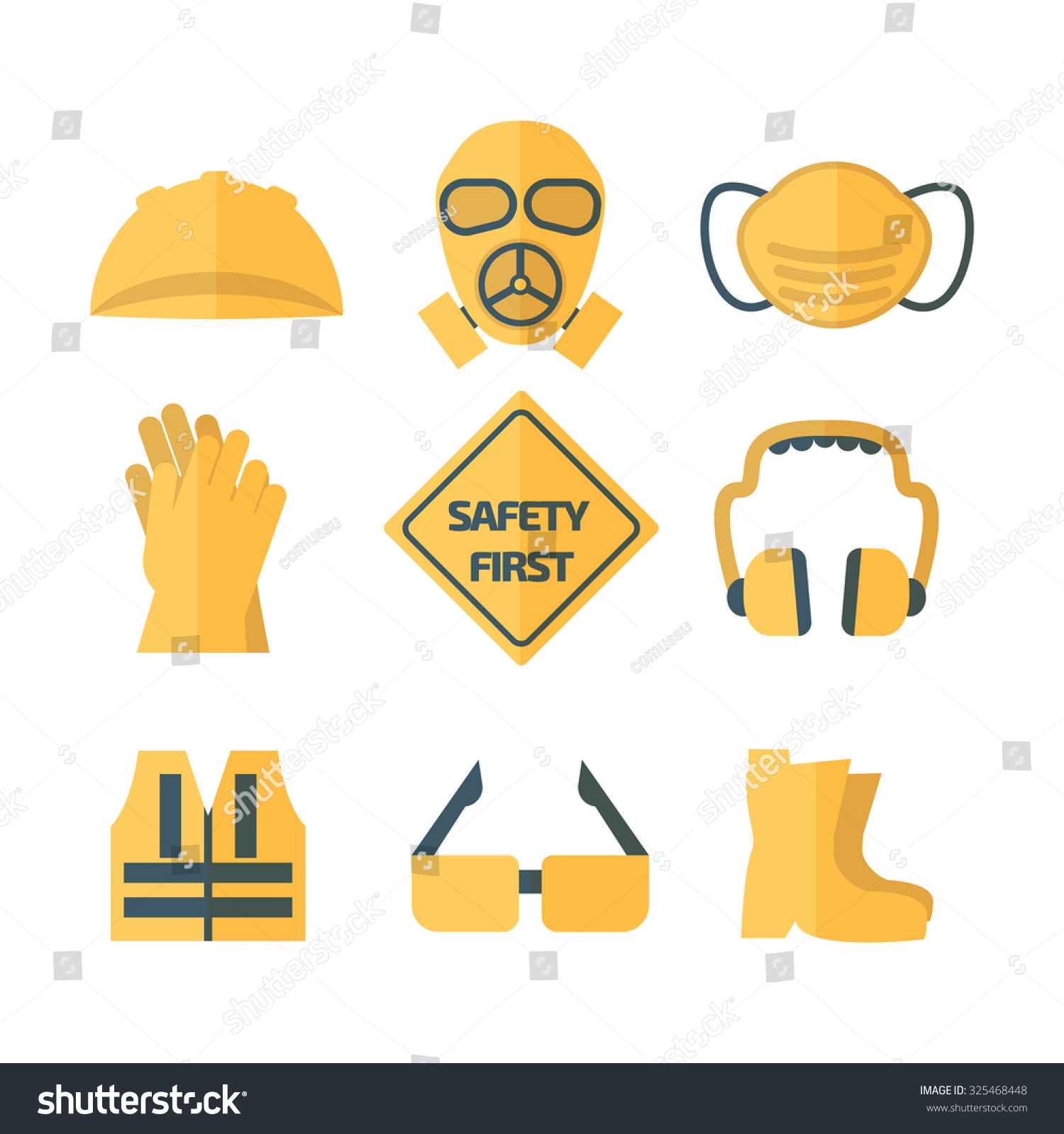 Safety First, Health And Safety Waring Signs Stock Vector Illustration ...