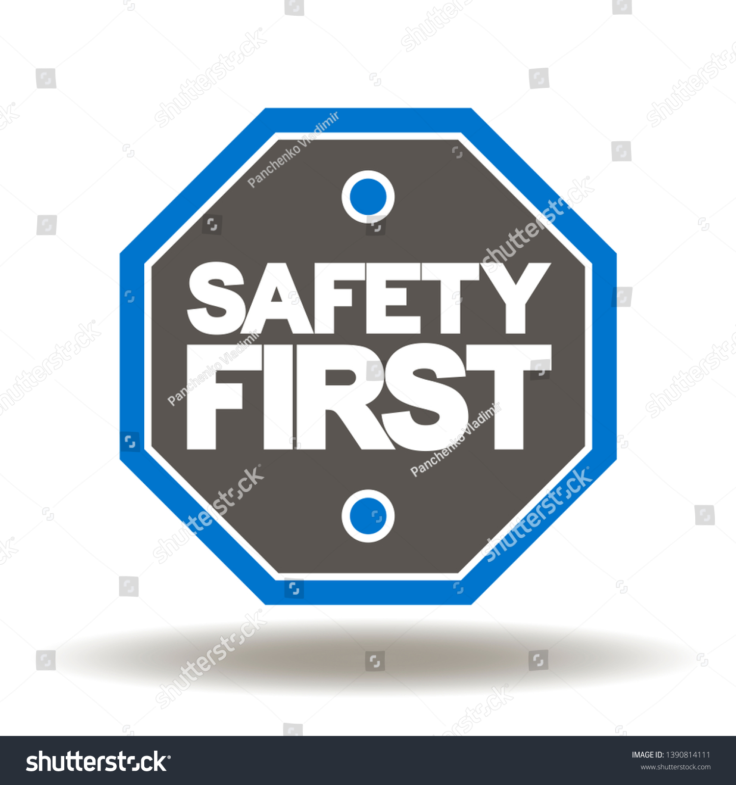 Safety First Icon Vector Work Safe Stock Vector Royalty Free