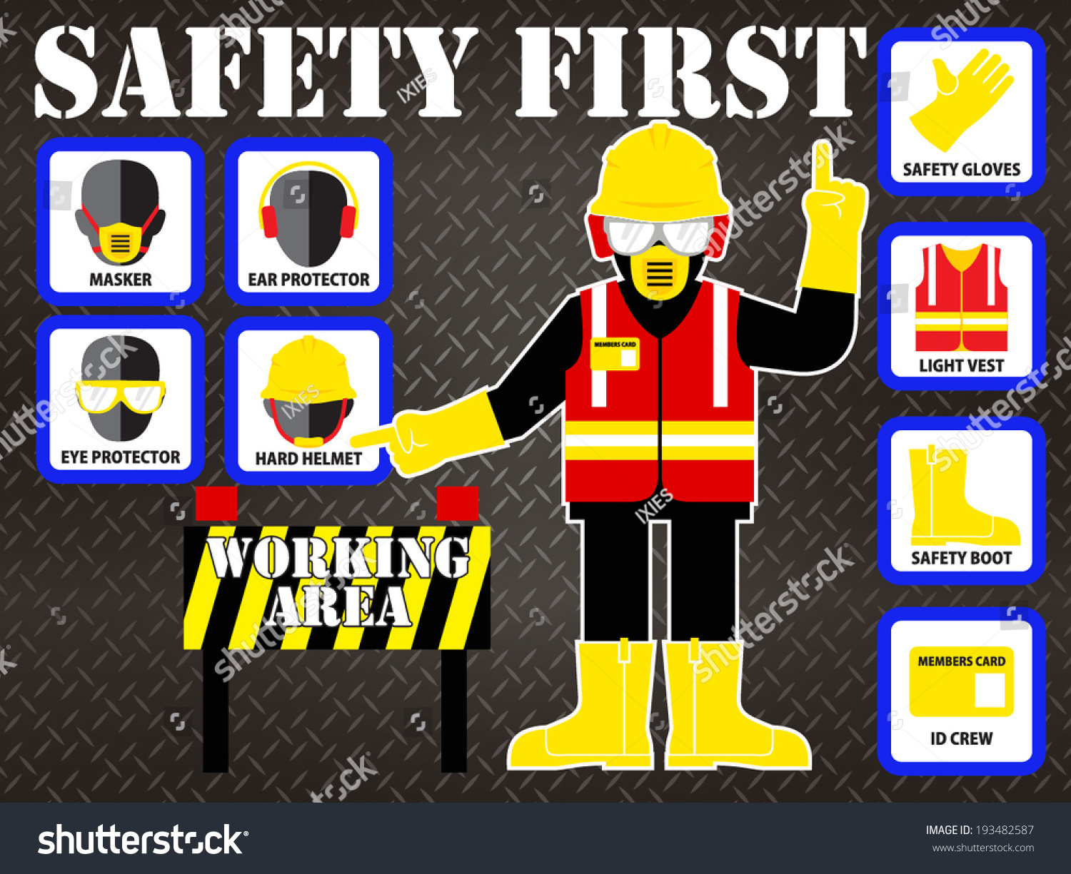 Safety First Illustration Stock Vector 193482587 - Shutterstock