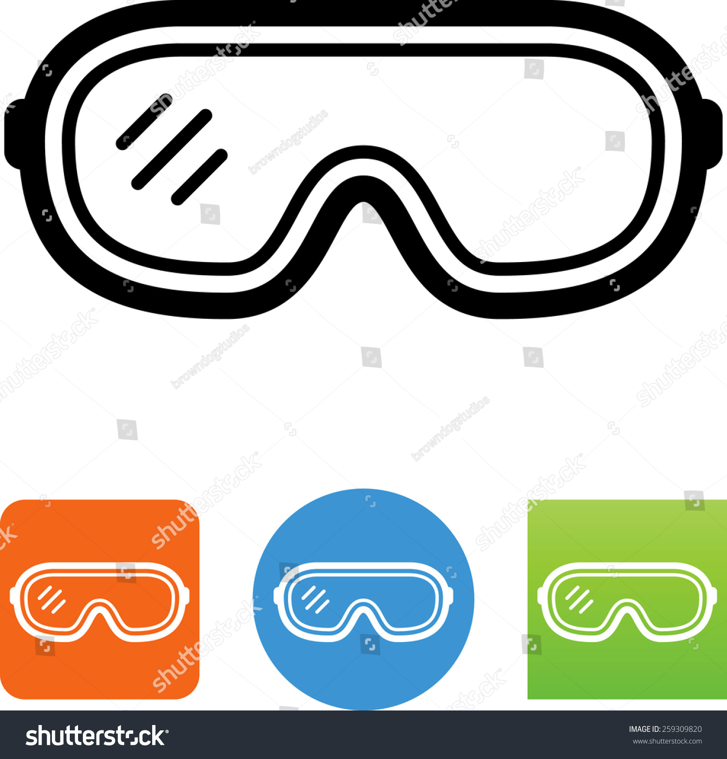 Safety Glasses Icon Stock Vector 259309820 - Shutterstock