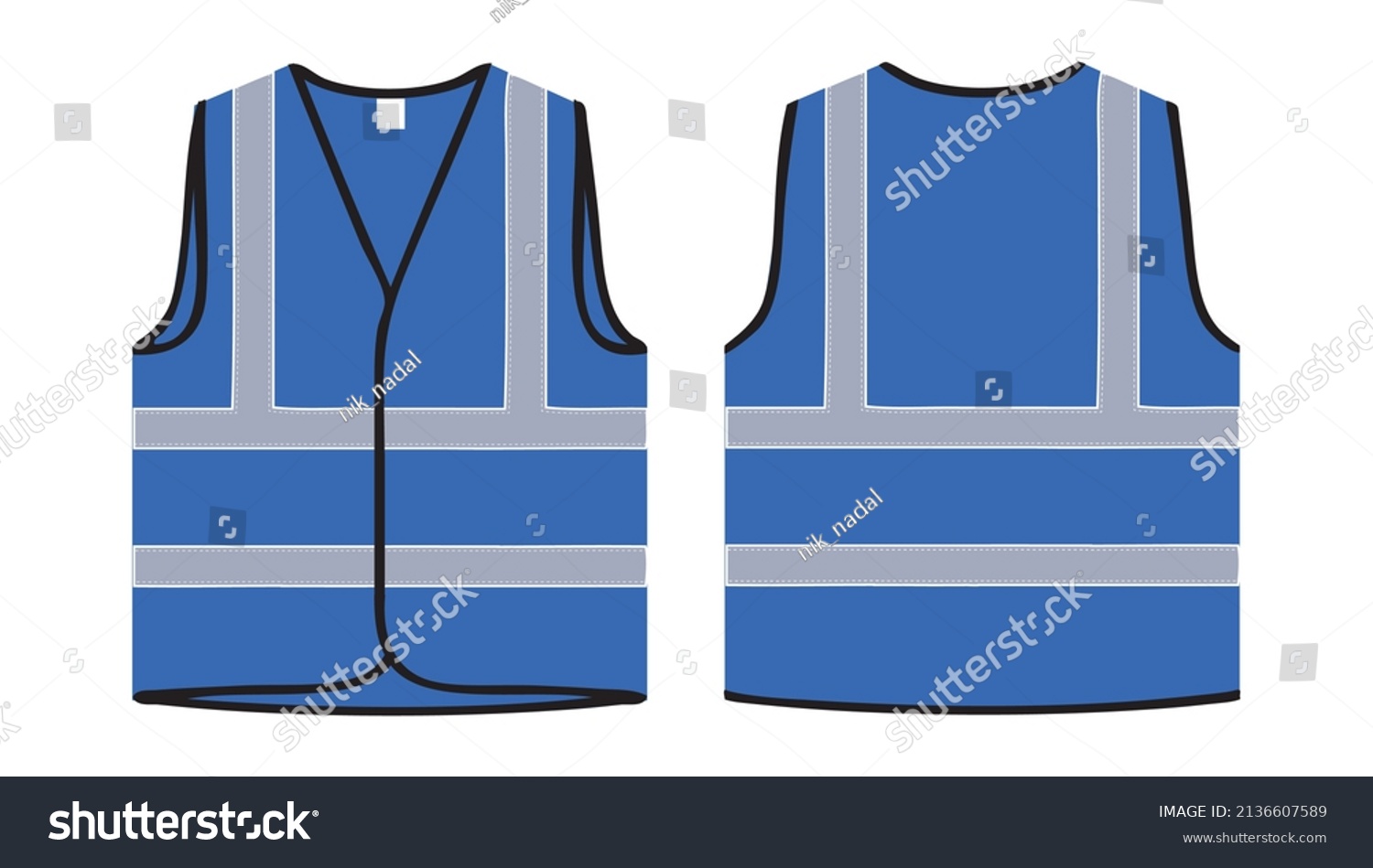 SVG of safety jacket blue in colour or safety vest realistic view vector illustration, reflected jacket isolated svg