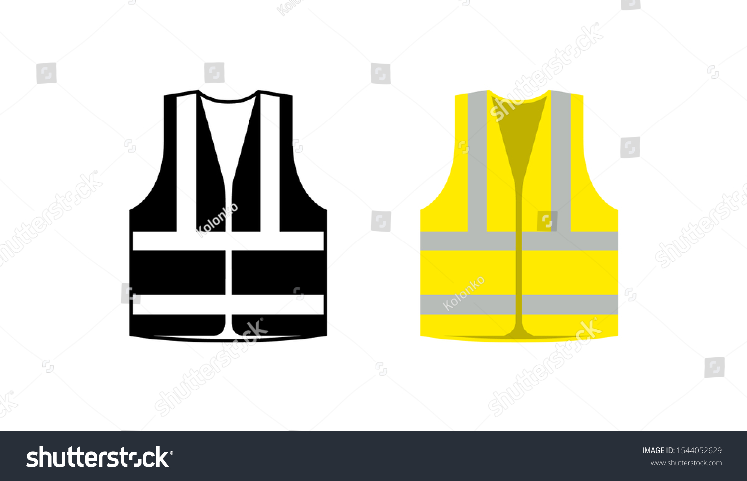 SVG of Safety jacket security icon. Vector life vest yellow visibility fluorescent work jacket. svg