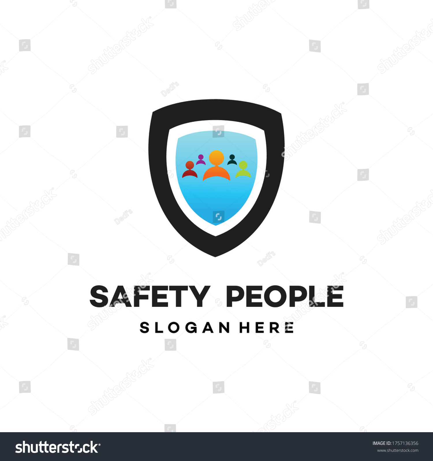 Safety People Logo Designpeople Shield Logo Stock Vector (royalty Free 