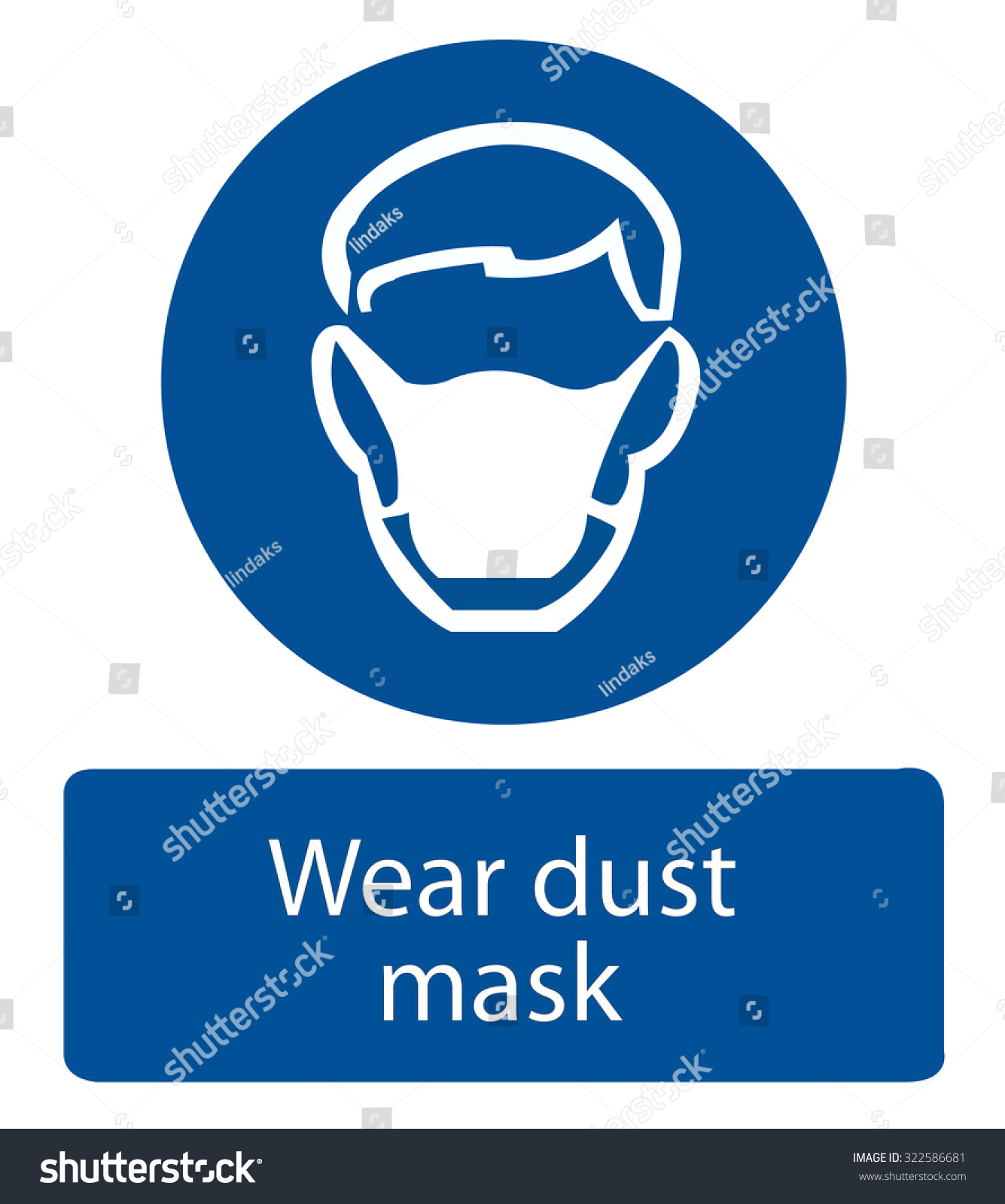 Wear dust masks safety sign 