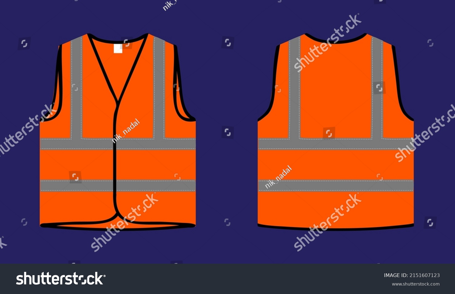 Safety Vest Safety Jacket Vector Illustration Stock Vector (Royalty ...