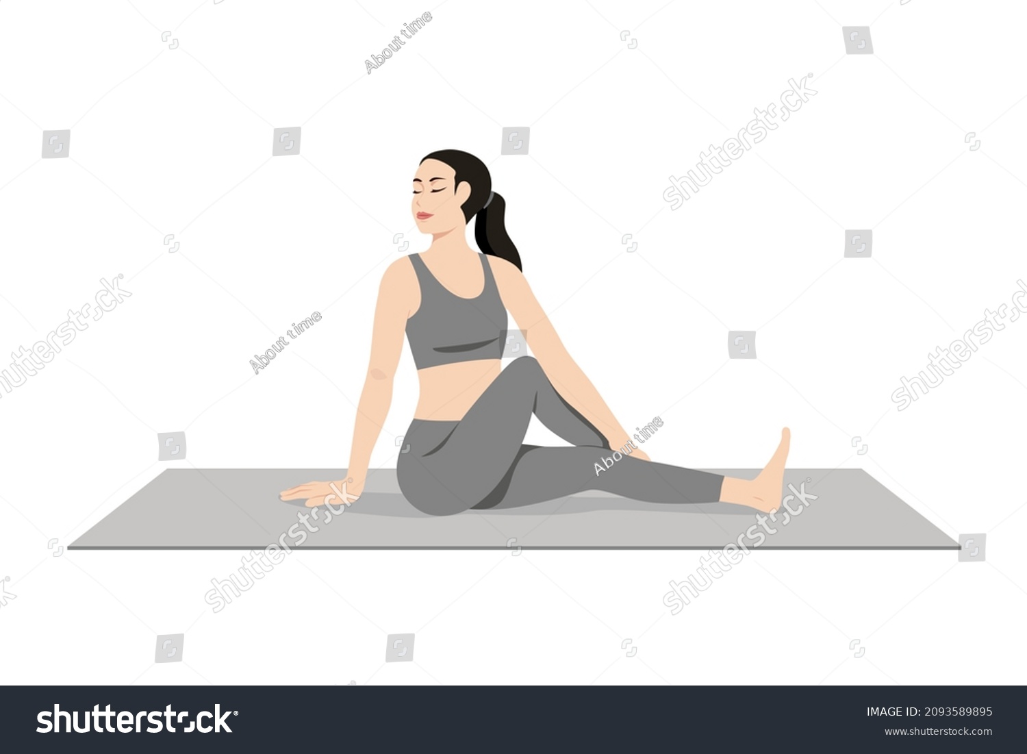 Sage Twist Pose Variation Forward Bend Stock Vector (Royalty Free ...