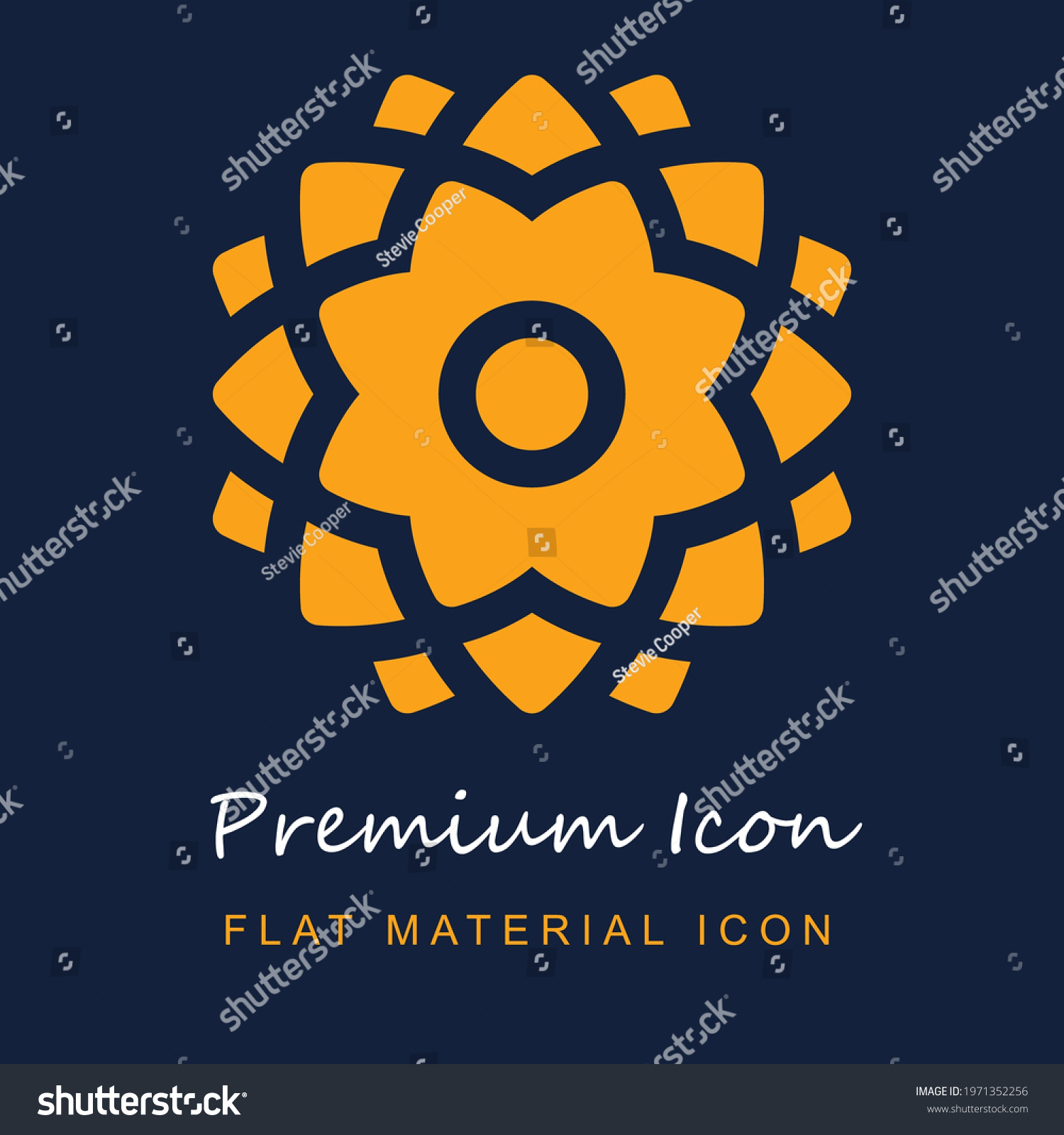 SVG of Sahasrara premium material ui ux isolated vector icon in navy blue and orange colors svg