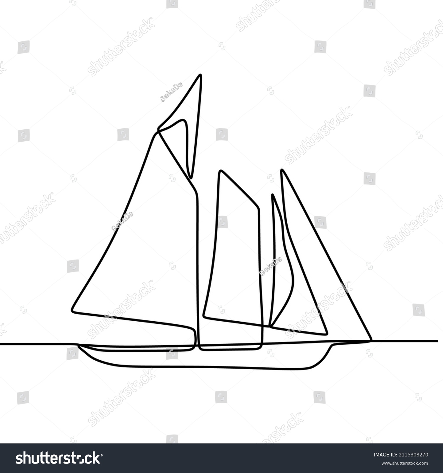 Sail Soil Oneline Continuous Single Line Stock Vector (Royalty Free ...