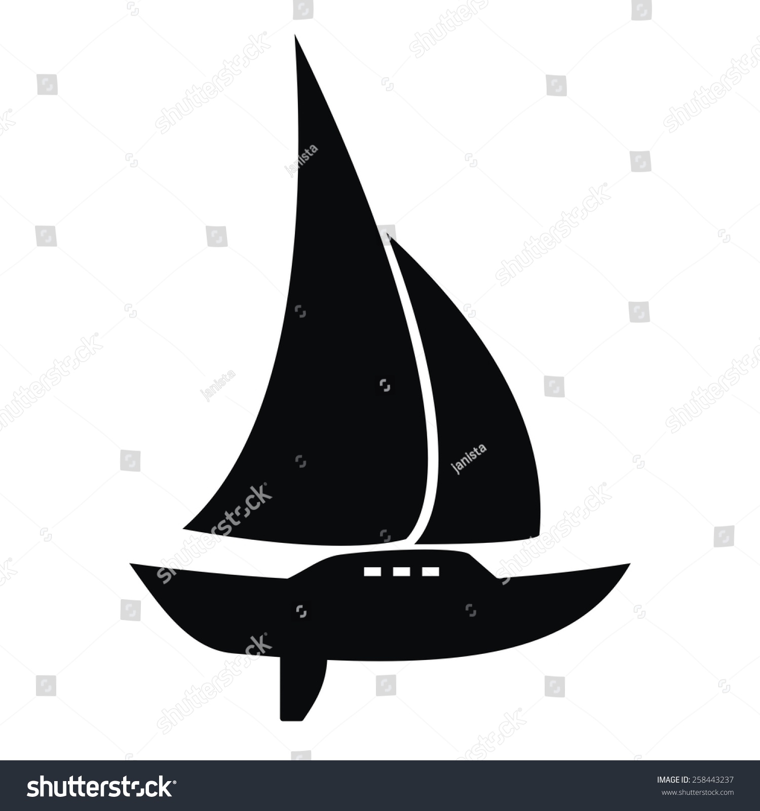 Sail Keel Vector Icon Stock Vector (Royalty Free) 258443237