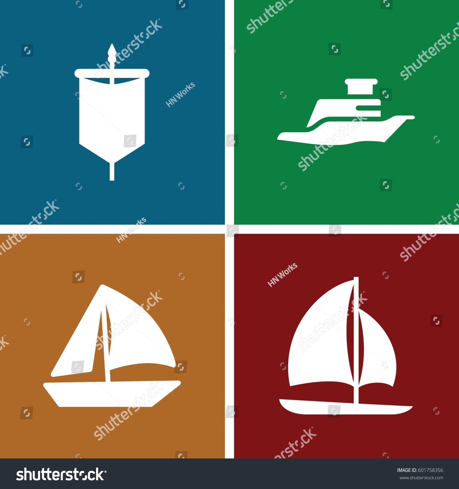 SVG of sailboat icons set. Set of 4 sailboat filled icons such as sailboat, ship svg