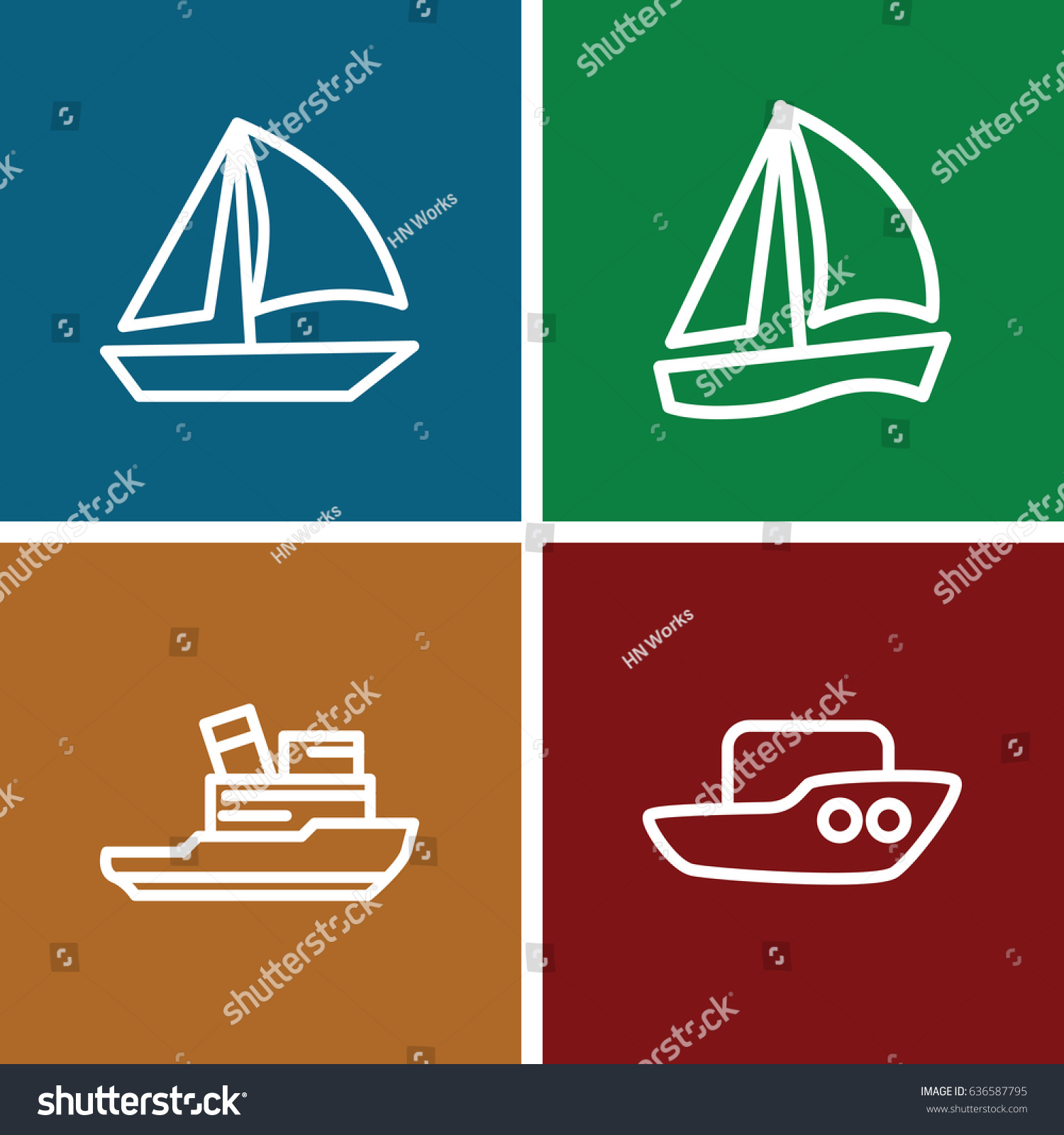 SVG of Sailboat icons set. set of 4 sailboat outline icons such as boat svg