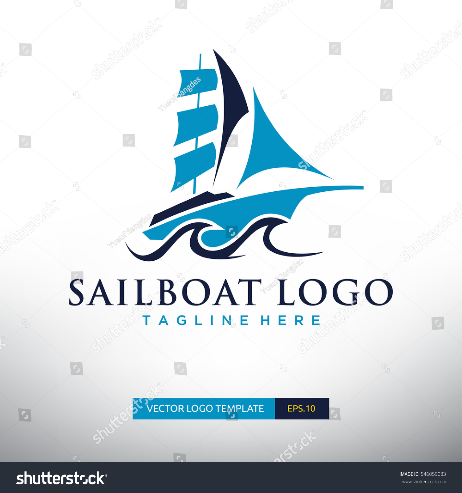 Sailboat Logo Template Vector Illustration Eps10 Stock Vector 546059083 ...