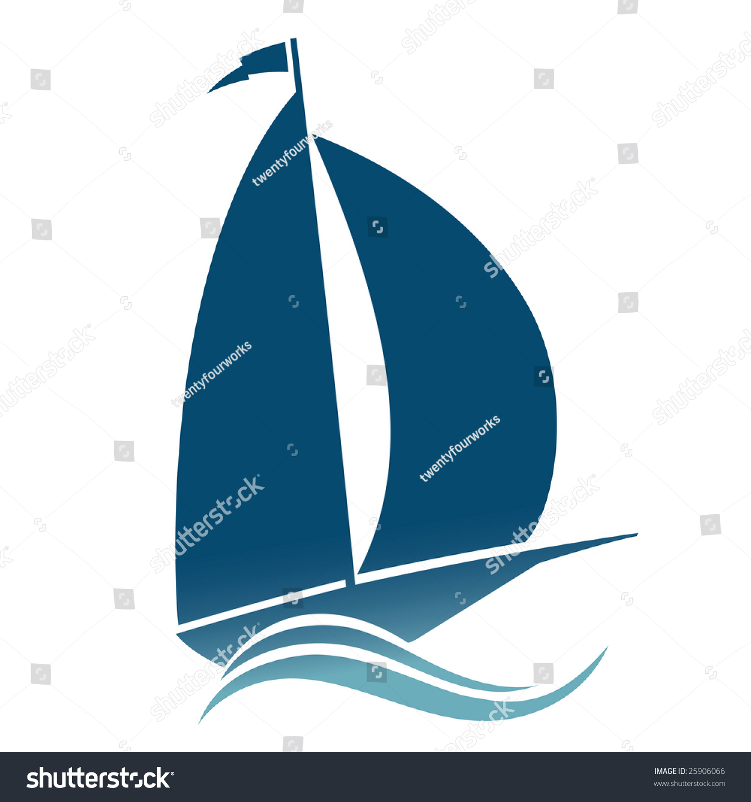 Sailboat Silhouette Stock Vector Illustration 25906066 : Shutterstock