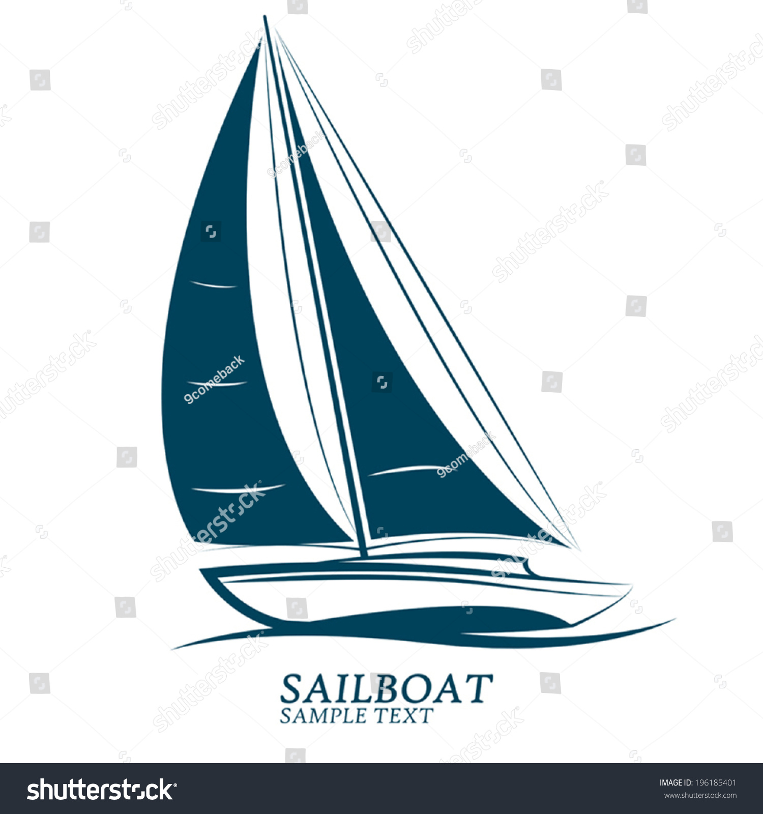 Sailboat Vectorillustration Stock Vector Royalty Free 196185401 Stock Vector Sailboat Vector Illustration 196185401