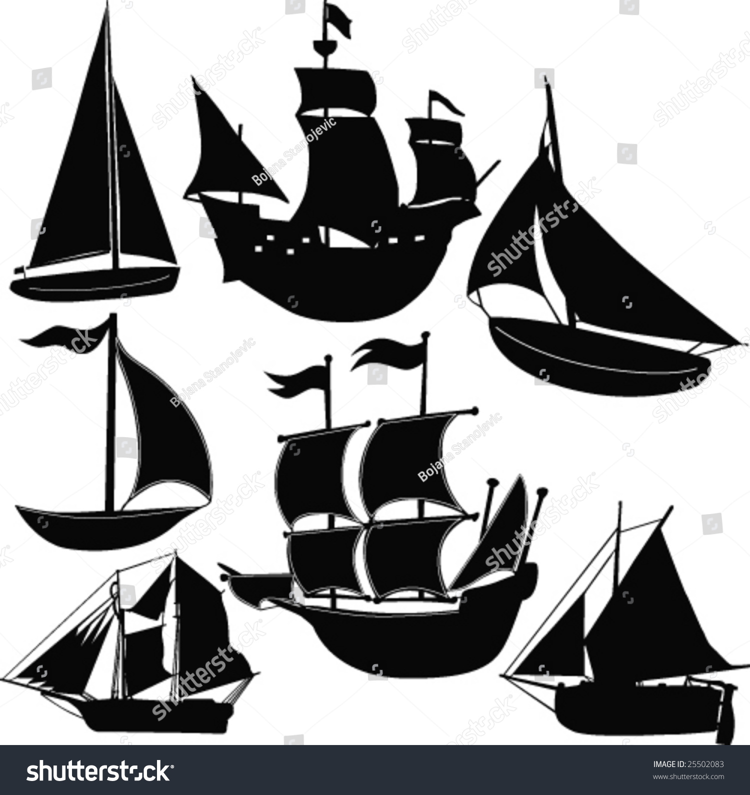 Sailing Boat Vector Stock Vector 25502083 - Shutterstock