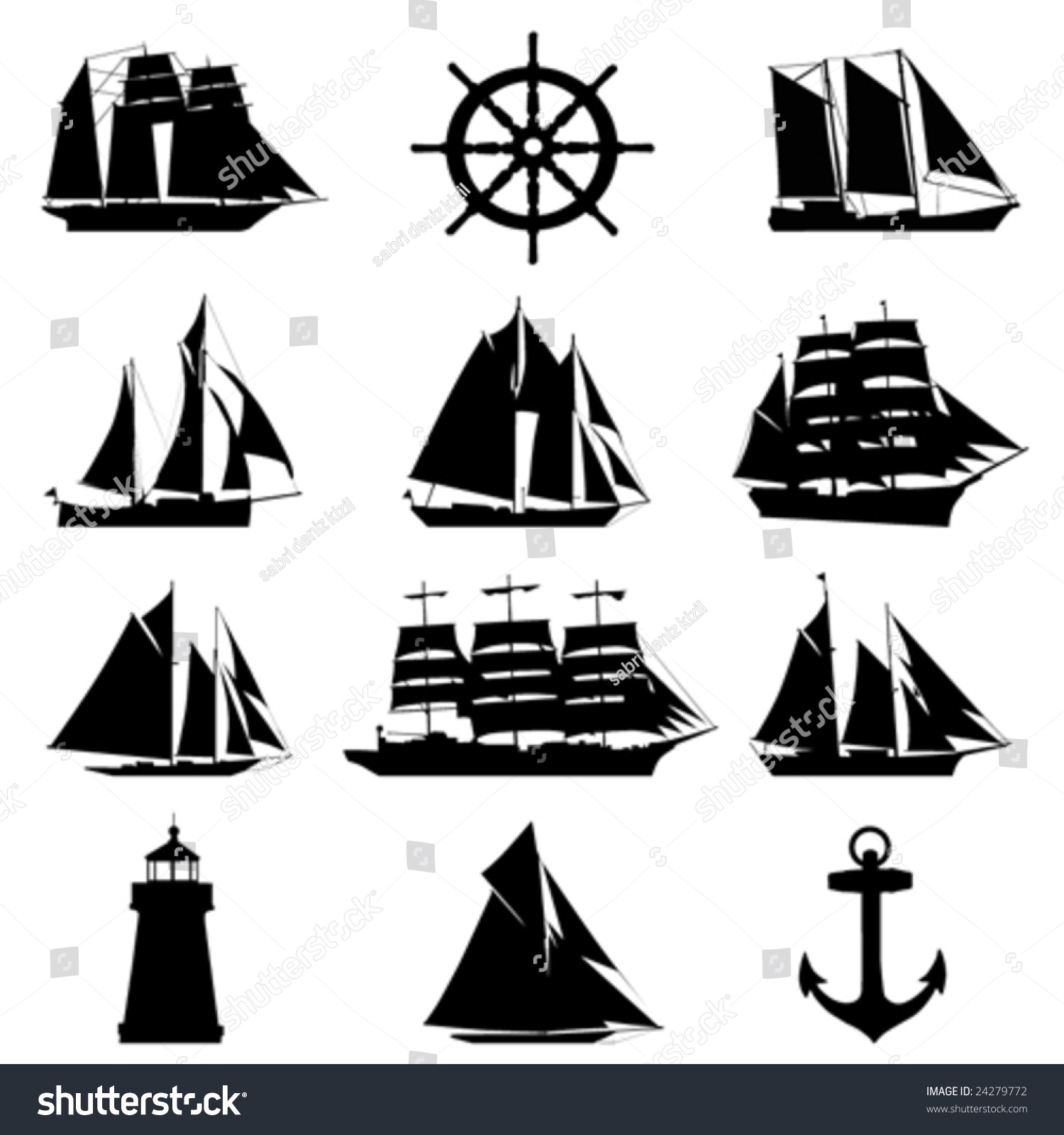 Sailing Design Elements Stock Vector 24279772 - Shutterstock