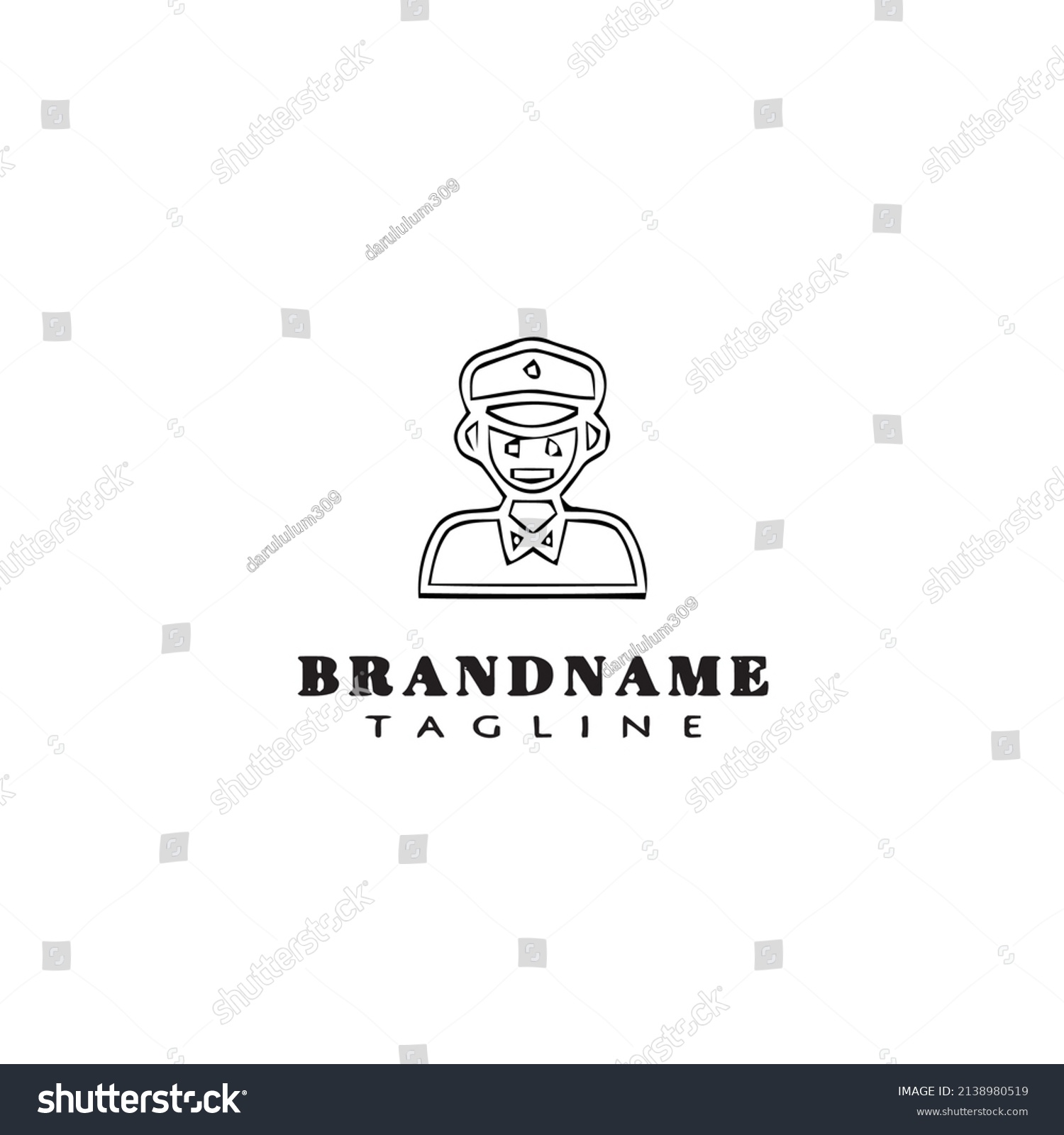 Sailor Logo Cartoon Design Template Icon Stock Vector (Royalty Free ...