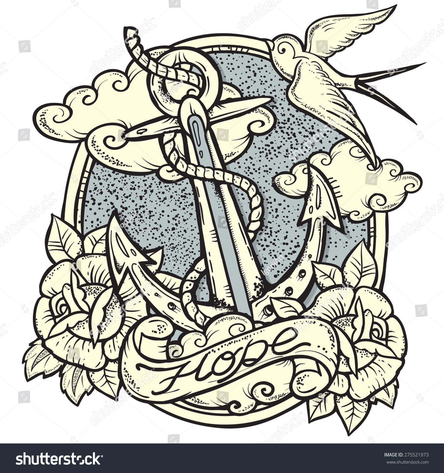 sailor tattooart design new traditional tattoo stock vector sailor tattooart design new traditional tattoo stock vector