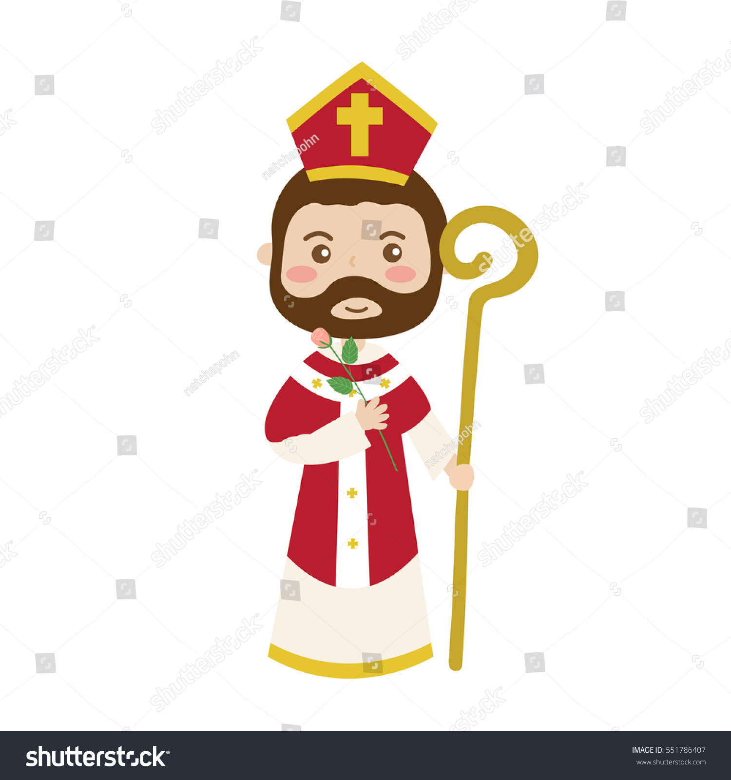 Saint Valentine Cartoon Character Isolated On Stock Vector Royalty Free 551786407